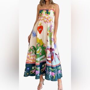 A line dress vibrant print